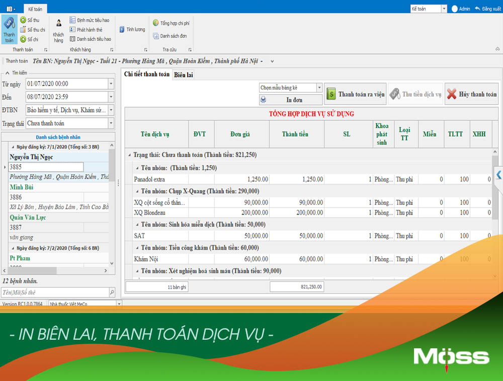 Phần mềm phòng khám Moss Clinic hỗ trợ công việc hàng ngày của bạn