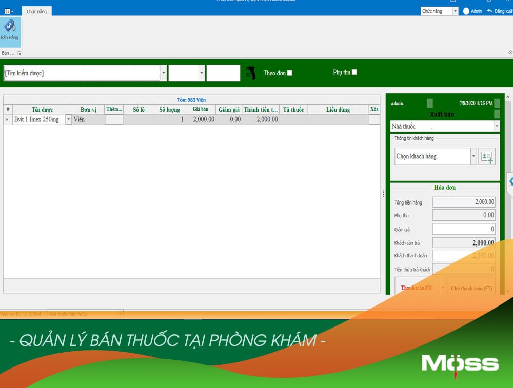 Phần mềm phòng khám Moss Clinic hỗ trợ công việc hàng ngày của bạn