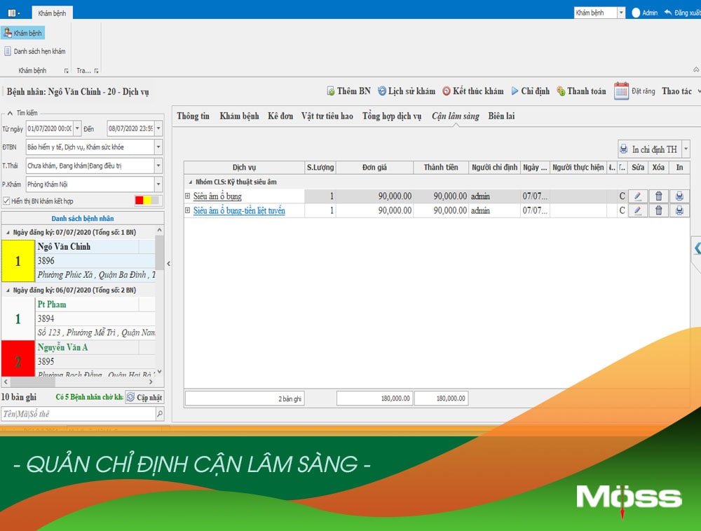 Phần mềm phòng khám Moss Clinic hỗ trợ công việc hàng ngày của bạn