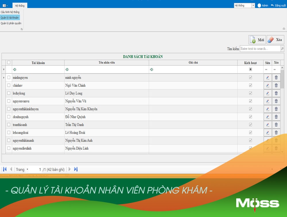 Phần mềm phòng khám Moss Clinic hỗ trợ công việc hàng ngày của bạn