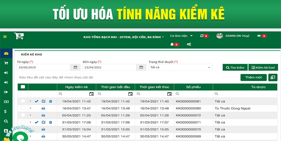 Giúp nhà thuốc kiểm kê hàng hóa hiệu quả và nhanh chóng