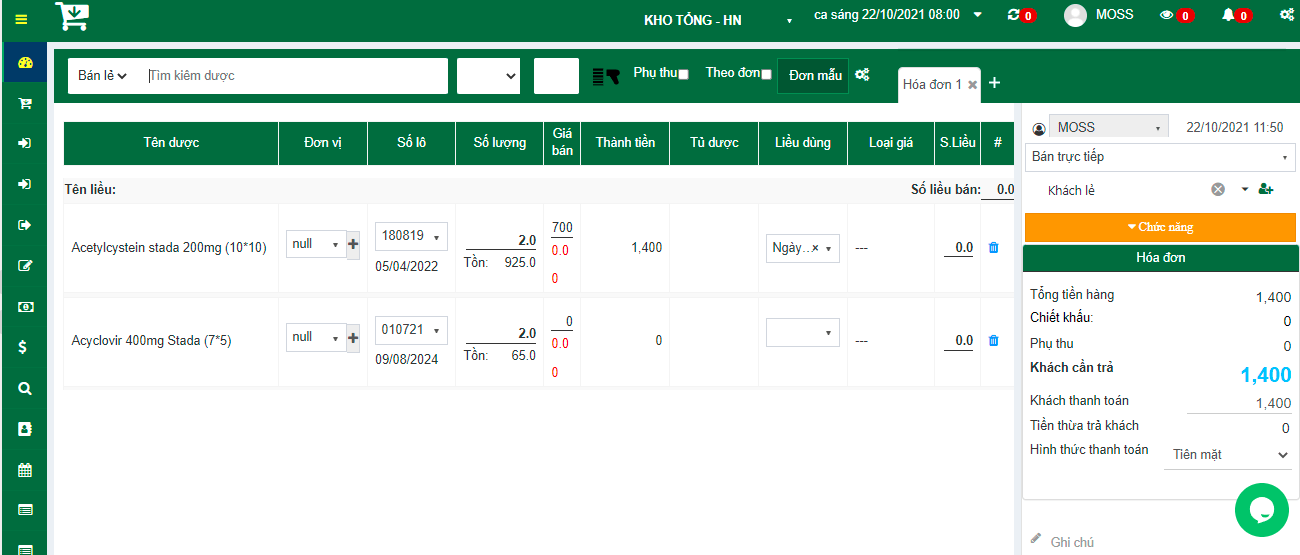 Bán thuốc bằng mã vạch, tính giá tự động